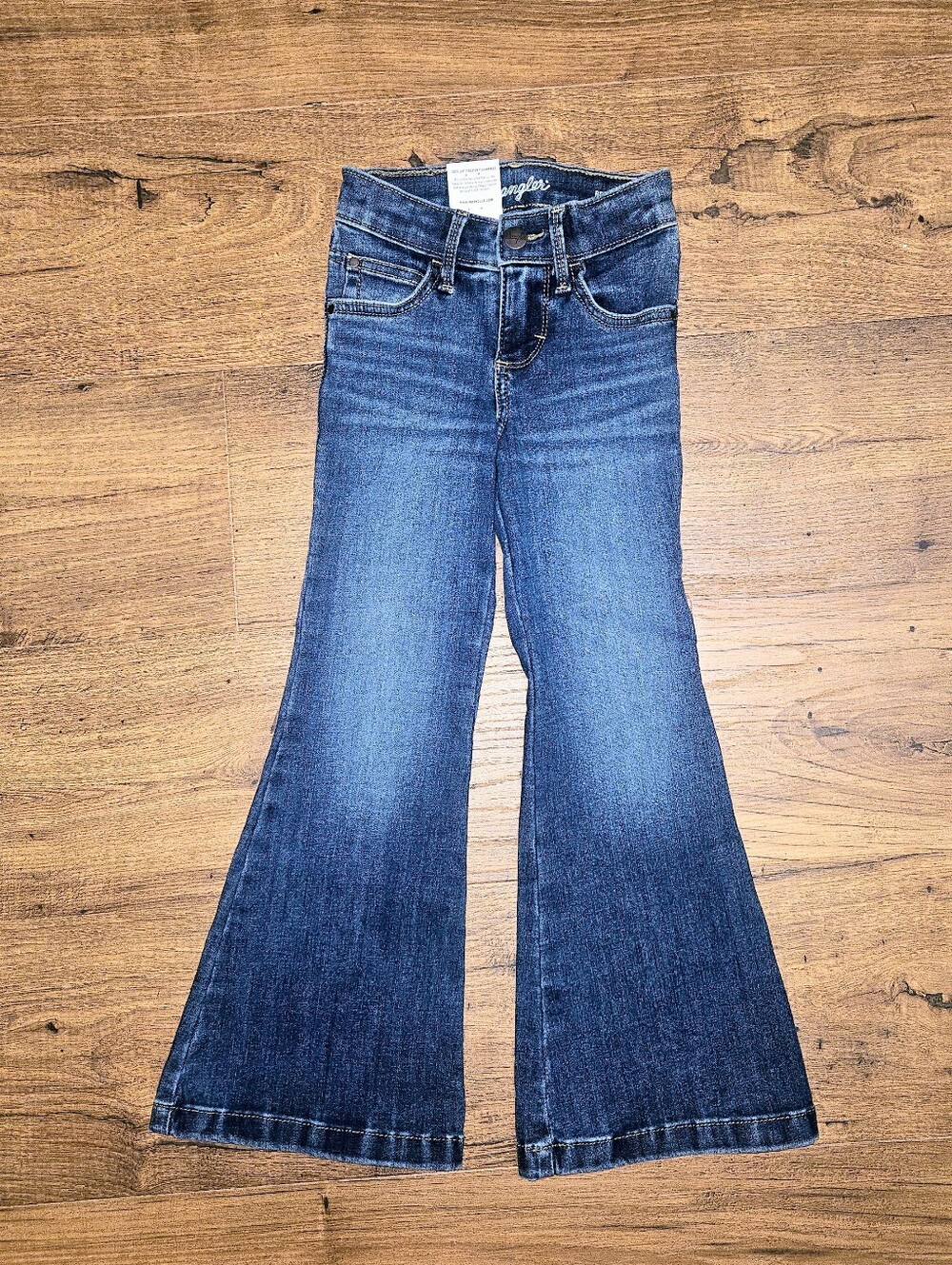 Wrangler Medium Wash Blue Flare Wide-Leg Jeans